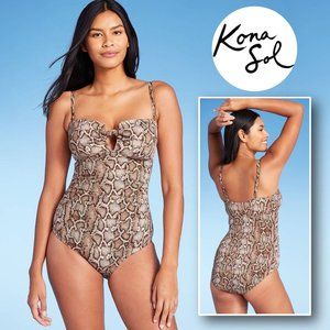 KONA SOL Pique Bandeau Classic One Piece Swimsuit  😎  NEW WITH TAG!